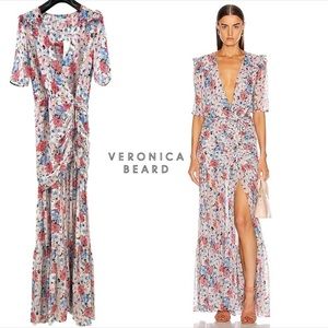 NWOT VERONICA BEARD Mick Floral-print Crepe Maxi Dress Sz XS/2